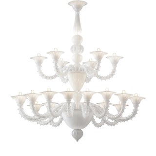 Monumental White Rezzonico Murano Glass Chandelier by Simoeng for Simoeng For Sale