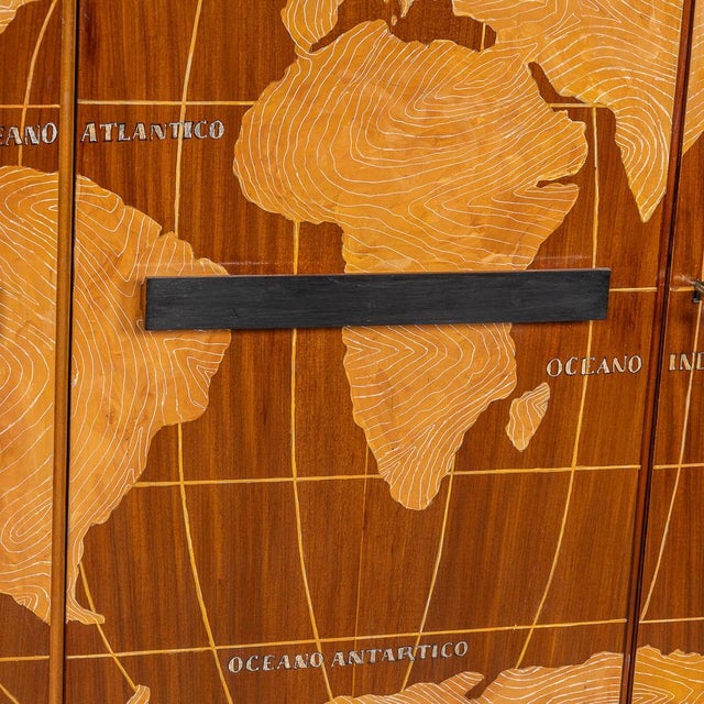 Italian Stylised Map of the World Cabinet, 1950s For Sale - Image 15 of 18