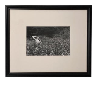 Black and White Photograph of a Man in a Field, Circa 1950 For Sale
