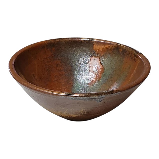 Vintage Studio Pottery Large Decorative Bowl For Sale