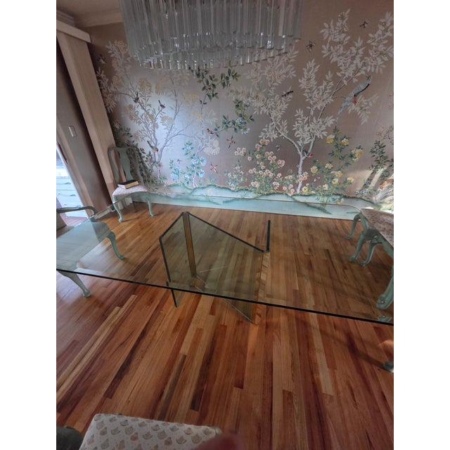 1970's Leon Rosen Pace Collection Glass & Brass Dining Table For Sale - Image 12 of 18