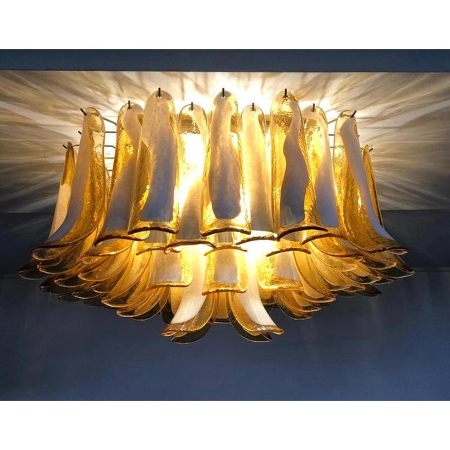 Italian Murano Glass Petal Ceiling Lamps, 1990s, Set of 2 For Sale - Image 17 of 18