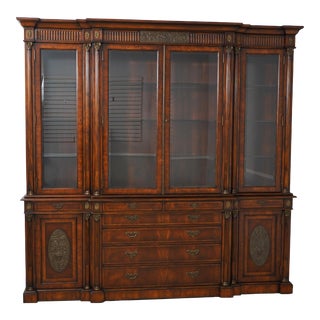 Theodore Alexander Monumental Mahogany Breakfront Bookcase For Sale