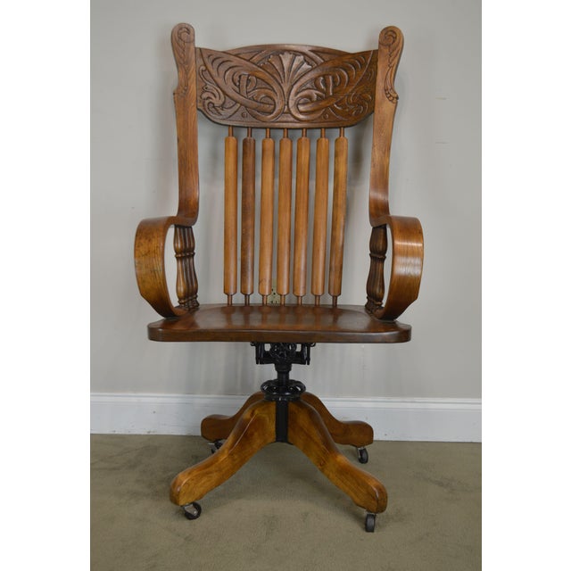 Antique Victorian Press Back Swivel Office Chair Chairish