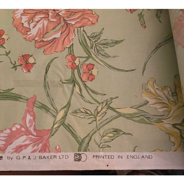 1980s Over 60 Yards of G. P. & J Baker Floral Fabric. For Sale - Image 5 of 7