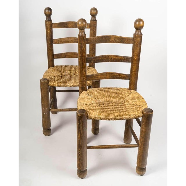 1930s 20th Century Dining Chairs in Wood and Cane by Charles Dudouyt, 1930s, Set of 6 For Sale - Image 5 of 17