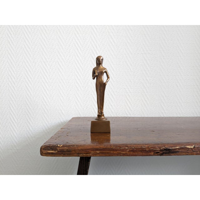 Metal Brachial Style Bronze Sculpture of Woman For Sale - Image 7 of 11