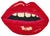 Red Velvet "Embrasse Moi" Lips 24" Feather Down Sculpted Pillow, Original Design Custom Made For Sale - Image 8 of 8