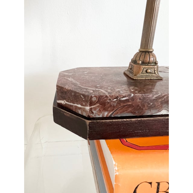 1920s Art Deco Table Lamp With Silk Embellished Fringe Shade For Sale - Image 9 of 18