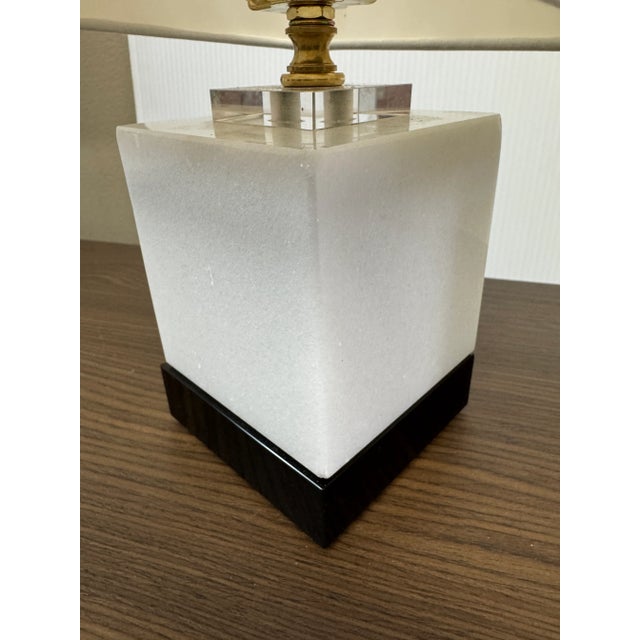 Contemporary Quartz + Marble Petite Table Lamps, Pair For Sale - Image 12 of 15