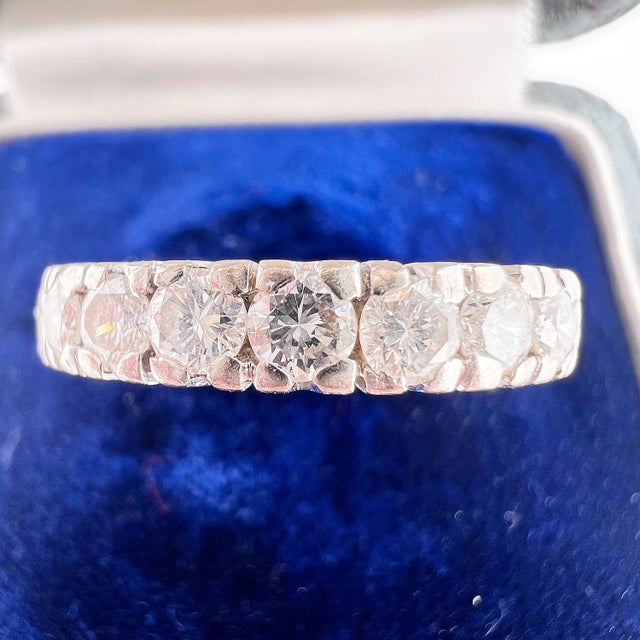 Vintage Eternity Wedding Band All Diamonds 2 Carats H/VS, Size 5.25 For Sale - Image 4 of 7