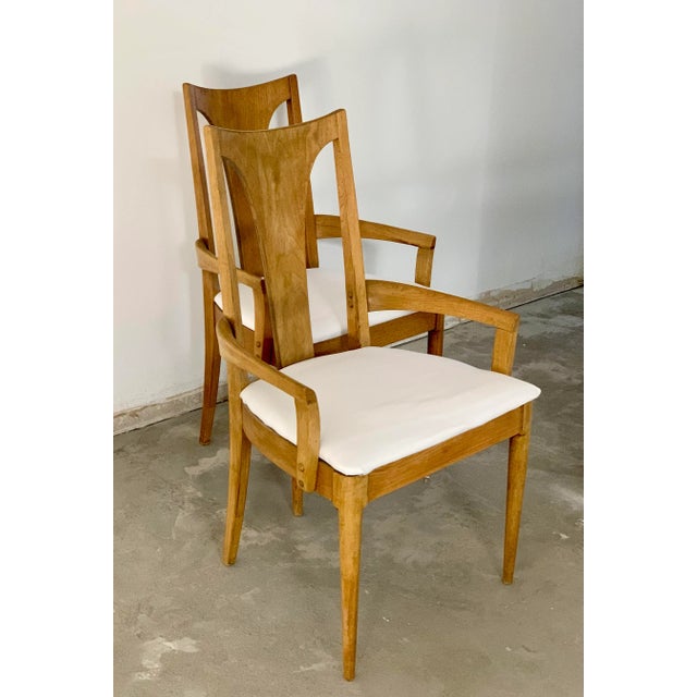 Broyhill Brasilia Mid-Century Broyhill Brasilia Captain Dining Chairs - A Pair For Sale - Image 4 of 9