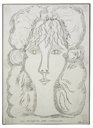 Gian Paolo Berto - Portrait of Berenice - Original Pencil On Paper - 1971