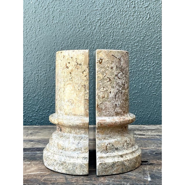 Vintage Marble Column Bookends – Set of 2 For Sale In West Palm - Image 6 of 12