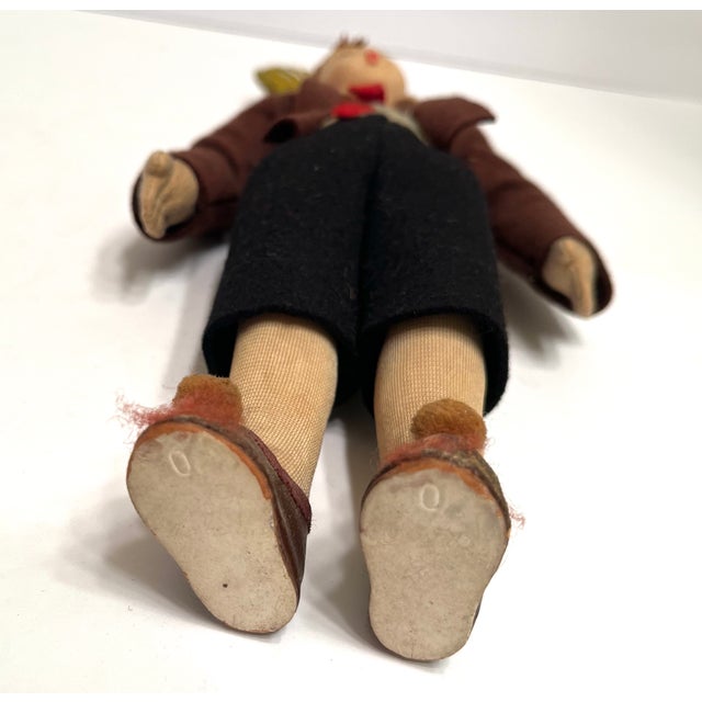 Vintage Hand-Crafted Baitz Alpine/German Tyrol Felt Folk Doll For Sale - Image 4 of 6