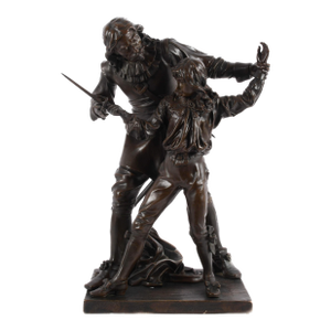 Bronze Sculpture “Sword Lesson” After Adrien Étienne Gaudez, Classical Figurative Art