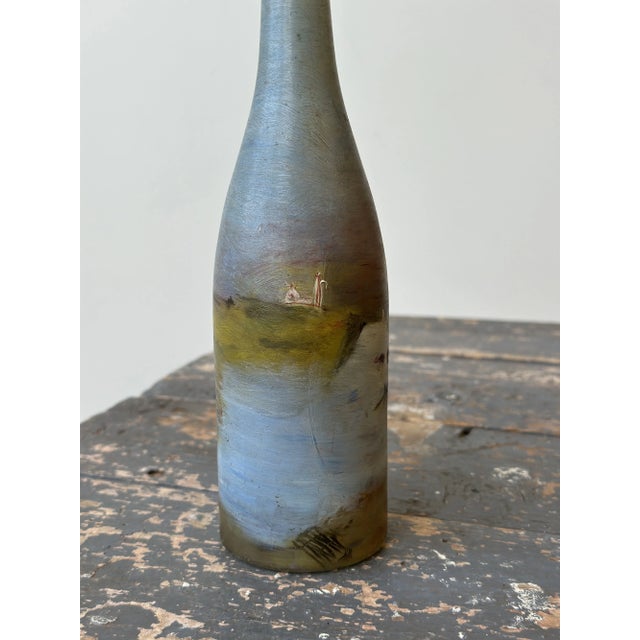 Antique Hand-Painted Scenic Countryside Cork Bottle, Circa Early 20th Century For Sale - Image 13 of 15