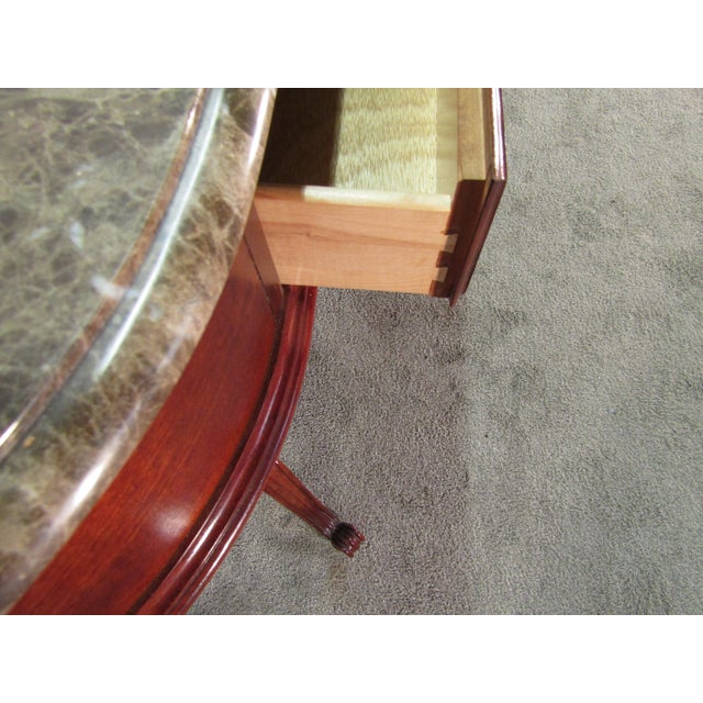 Brown Pennsylvania House Solid Cherry Marble Top Console Table For Sale - Image 8 of 10