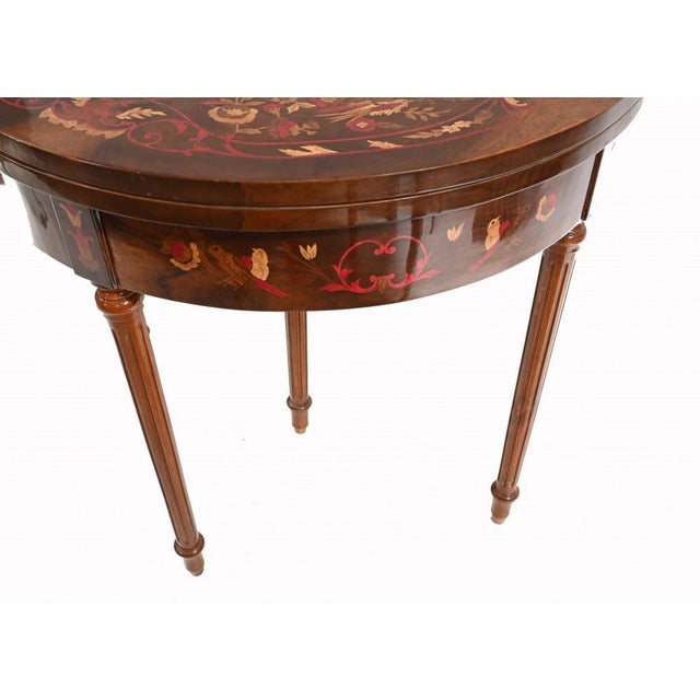 Traditional French Empire Demi Lune Game Table For Sale - Image 3 of 13