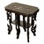 Antique Carved Anglo Indian Teak Wood Elephant Twin Tier Lamp Side Table 1900 For Sale - Image 11 of 17