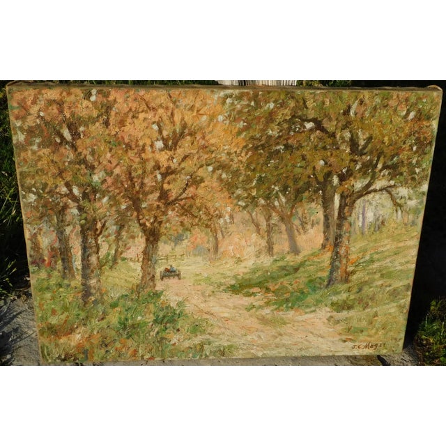 Early 20th Century James Magee B.1864 Impressionist Forest Landscape Oil Painting For Sale - Image 5 of 6