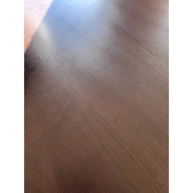 Modern Solid Oak Dining Table in Luxurious Dark Wood Tone For Sale - Image 10 of 14