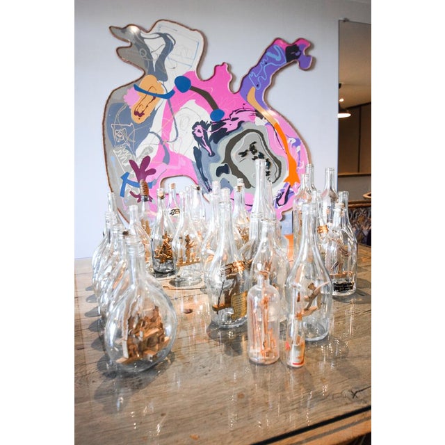 Bottles in Savoyard Folk Art, Set of 40 For Sale - Image 9 of 16