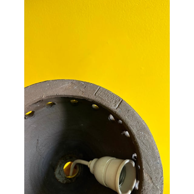 1970s Danish Modern Erik Glud Stentøj Fat-Lava Studio Ceramics Pendant Lamp For Sale - Image 4 of 7