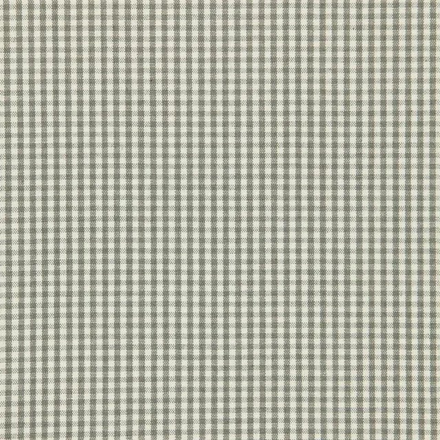 Schumacher Barnet Cotton Check Fabric in Nickel For Sale