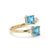 Add a modern touch of elegance to your jewelry collection with this stunning open wrap ring featuring two vibrant 4x4mm...
