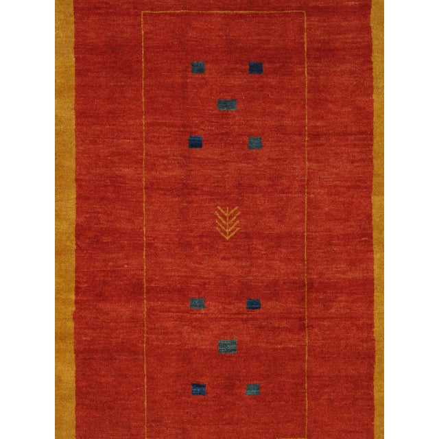 Vintage Hand-Knotted Persian Gabbeh Rug 5'9" X 7'10" For Sale - Image 4 of 5
