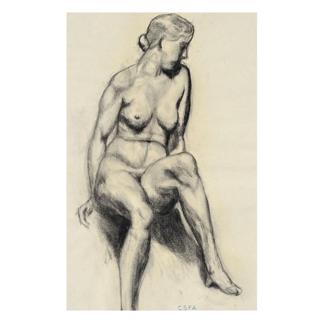Realism 1930s Nude Figure Study For Sale - Image 3 of 6