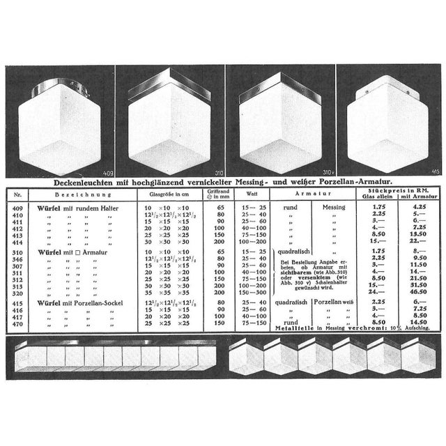 1930s Bauhaus Cubic Ceiling Light by Atrax Berlin or Rubli The Hague, 1930s For Sale - Image 5 of 7