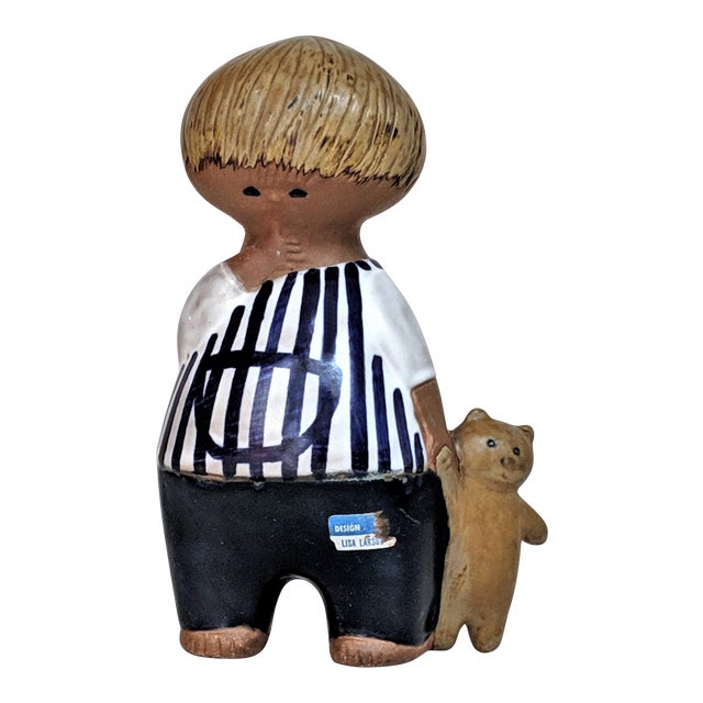 Lisa Larson Gustavsberg Sweden Malin Boy With Teddy Bear