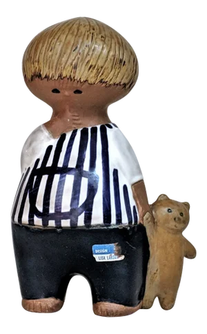 Lisa Larson Gustavsberg Sweden Malin Boy With Teddy Bear Figurine