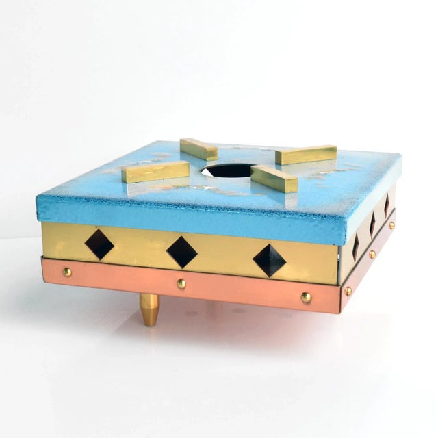 1960s Brass Enamel Heater, Germany For Sale - Image 10 of 10