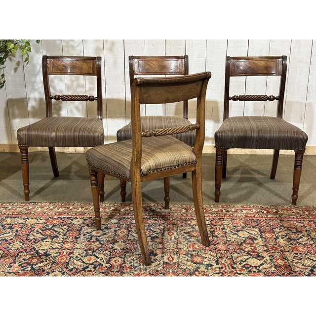 19th Century English Chairs and Armchairs Set in Mahogany, Set of 6 For Sale - Image 10 of 14