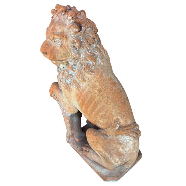 Pair of Italian Terracotta Lions For Sale - Image 9 of 11