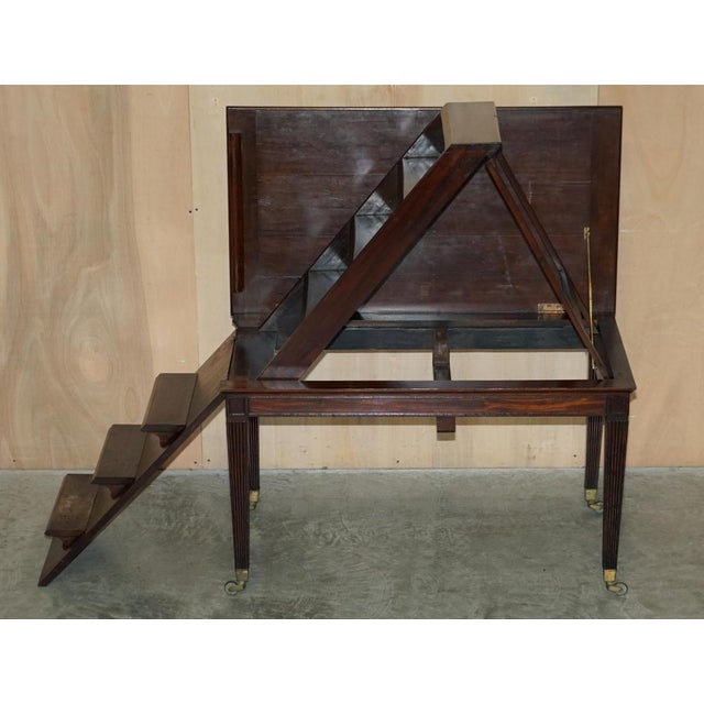 Antique George III Metamorphic Library Desk into Bookcase Ladder, 1820s For Sale - Image 11 of 18