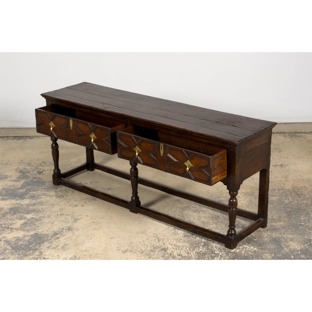 Late 18th Century English Oak Dresser Base or Server For Sale - Image 9 of 18