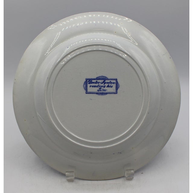 Staffordshire Pre-1891 Dr. Syntax Blue & White Staffordshire Plates, Set of 6 For Sale - Image 4 of 14
