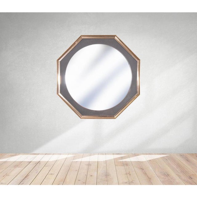 Vintage Brass Wall Mirror, Italy, 1970s For Sale - Image 4 of 6