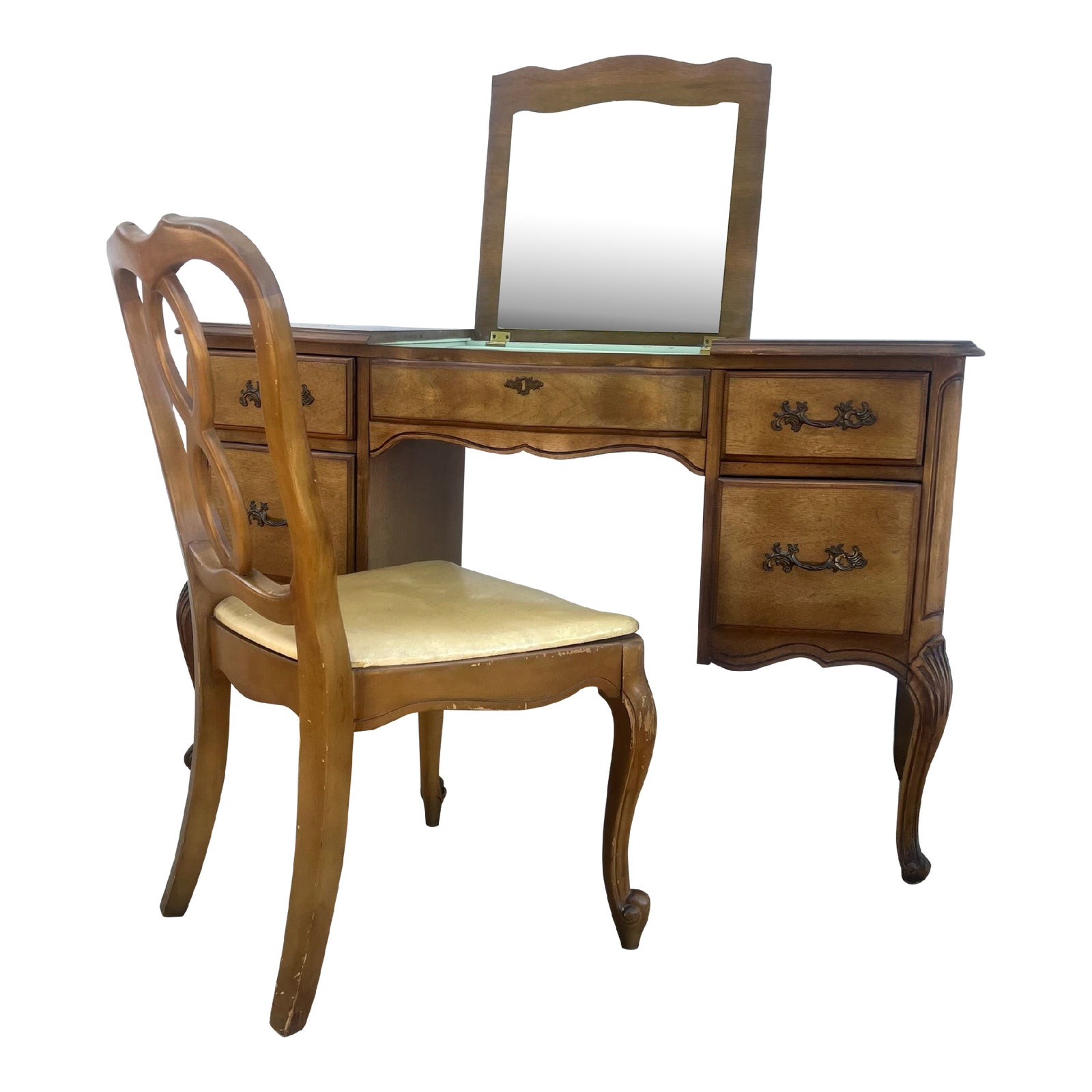 Vintage Bassett Furniture French Provincial Louis XV Style Vanity