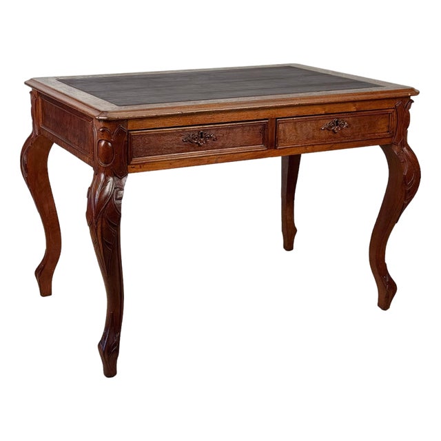 Antique Georgian Walnut Leather Top Library Office Writing Desk For Sale