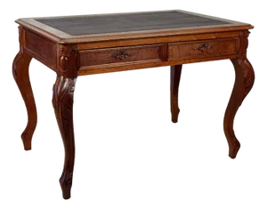 Antique Georgian Walnut Leather Top Library Office Writing Desk
