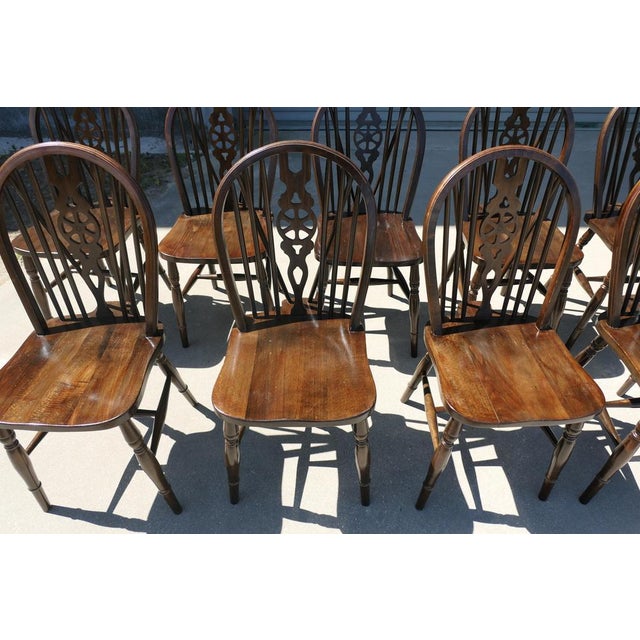 Wood Vintage Windsor Dining Chairs in Beech, 1980, Set of 19 For Sale - Image 7 of 12