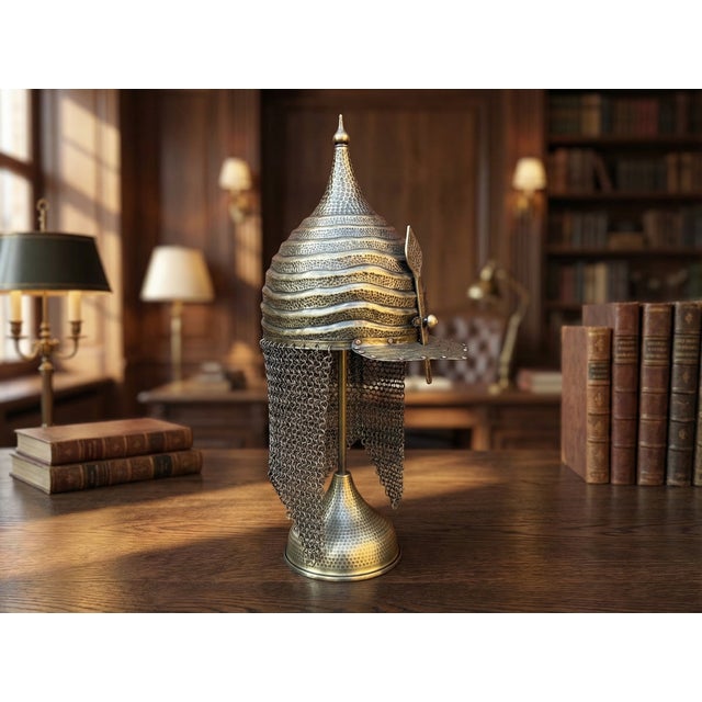 Fluted Brass Warrior Helm For Sale In Los Angeles - Image 6 of 15