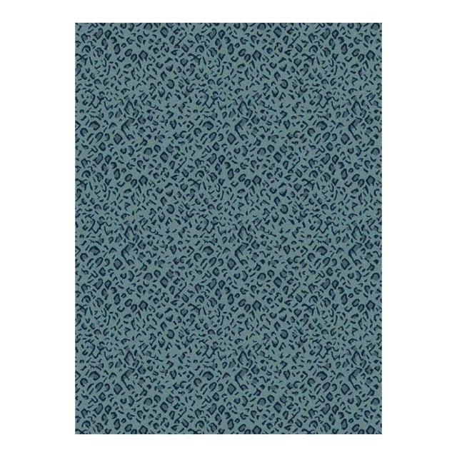 Panthera Spotted Leopard Hand-Looped Area 8' x 10' Rug - Topaz Blue For Sale