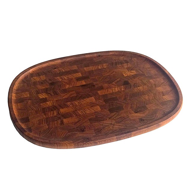 Mid-Century Modern Vintage Extra Large Dansk Staved Teak Wood Charcuterie Board Designed by Jens H. Quistgaard For Sale - Image 3 of 14
