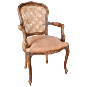 Early 20th Century French Caned Back Fauteuil Armchair